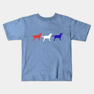 Red, White & Blue Happy Lab Design Kids T-Shirt